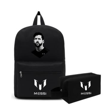 Imagem de Mochila e Estojo Casual Alça Reforçada Resistente Premium Escolar Facu