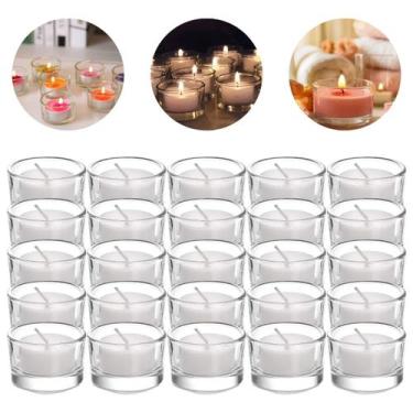 Imagem de 50 Castiçais De Vidro Redondo P/ Decoração Porta Vela 35ml - Freecom