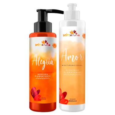 Imagem de Beleza Ruiva – Kit Tonalizante Alegria e Diluidor Amor 300ml | Ruivo Cobre Alaranjado | Hidratação Profunda e Brilho Intenso | Vegano e Sem Amônia