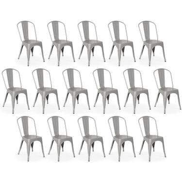 Imagem de Kit 16 Cadeiras Iron Tolix Design Industrial - Cinza