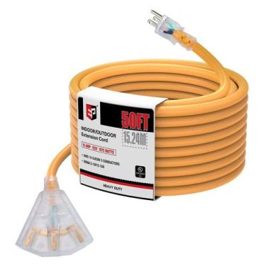 Imagem de Cabo de alimentação EP 15m 14/3 SJEOW Heavy Duty 3 tomadas LED