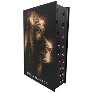 Imagem de Bíblia Sagrada Letra Hipergigante Capa Dura Harpa Leão Luz - Foco Gosp