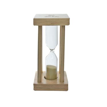 Imagem de Ampulheta De Vidro Com Base De Madeira 5 Minutos 8,5Cm