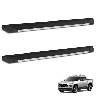 Imagem de Estribo Lateral Montana 2023 a 2025 SUV II Alumínio Preto Frente Polida