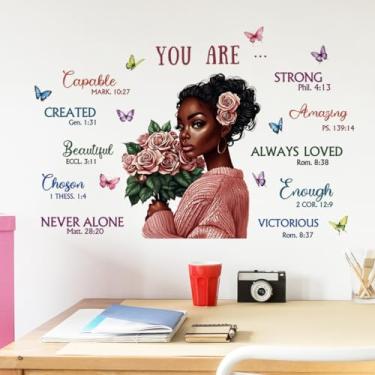 Imagem de Adesivos de parede mágicos para meninas negras, citações inspiradoras, decoração de parede para quarto de meninas, quarto de bebê, decoração de parede