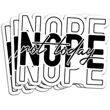 Imagem de (3 peças) Adesivo Nope Not Today com citação engraçada, decalques sarcásticos, adesivo de vinil à prova d'água para livros, laptops, telefone, garrafas de água, copo Kindle de 7,6 cm
