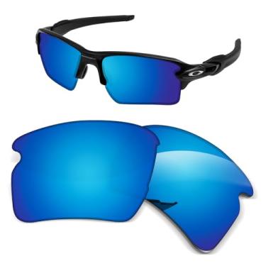 Imagem de Lentes de substituição de 1,5 mm compatíveis com óculos de sol Oakley Flak 2.0 XL OO9188, antiarranhões e resistentes a impactos - Azul gelo polarizado