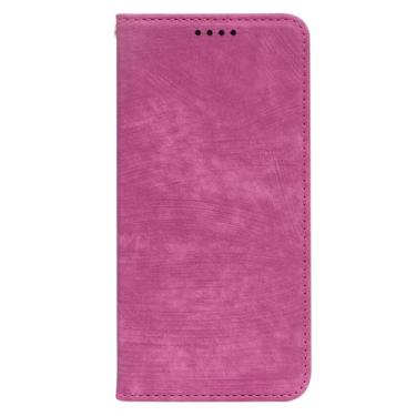 Imagem de FWYANZH Capa de couro para Xiaomi 17 Pro Max/17 Pro/17, carteira flip magnética com suporte para cartão, capa protetora à prova de choque, rosa, 17 Pro Max