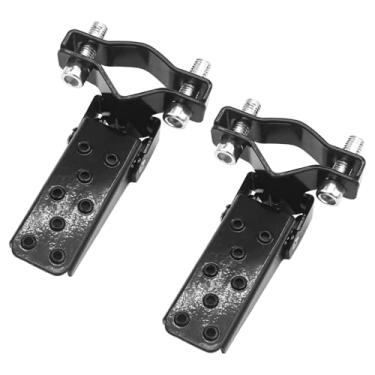 Imagem de LUMINFLY Suportes universais ajustáveis para pés de motocicleta, suportes de apoio para os pés de metal para 2,4 cm a 3,8 cm de diâmetro, e seguro