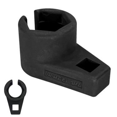 Imagem de SWQS Soquete de sensor de oxigênio deslocado, unidade de 3/8 polegadas por 7/8 polegadas 22 mm baixo perfil 6 pontos O2 ferramenta de remoção de soquete, portão de fio acessa o sensor lateral