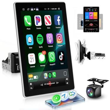 Imagem de 2G + 64G Android Single Din Estéreo para carro com carplay sem fio, Android Auto, tela sensível ao toque de 10,1 polegadas 1280p Bluetooth rádio automotivo com GPS WiFi Mirror Link FM/RDS Rádio USB