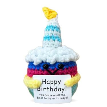 Imagem de LNEMDP Mini Handmade Crochet Cakes are Lovely Birthday Gifts for Her/Him, Sisters, Brothers, Friends, Classmates, Colleagues, and Handmade Emotional Support Gifts