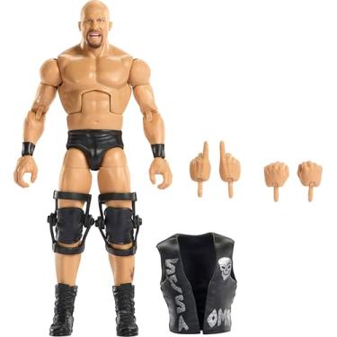 Imagem de Mattel WWE Elite Action Figure & Accessories, Greatest Hits 2025 Set, 6-inch Collectible “Stone Cold” Steve Austin with 25 Articulation Points & Swappable Hands