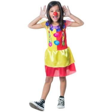 Imagem de Kit Roupa de Fantasia Palhacinha Infantil, Tamanho P, para Crianças, Fantasia de Carnaval
