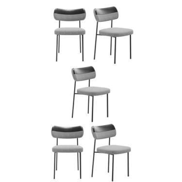 Imagem de Kit 5 Cadeiras Mona Para Sala Jantar Gourmet em Aço-Couríssimo-Preto-Linho-Cinza-EdeCasaMoveis