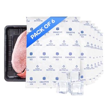 Imagem de Pacotes de gelo de gel 19 cm x 15 cm x 4 cm 680 g, pacote com 6 pacotes frios não tóxicos feitos nos EUA para envio - bolsa de gelo macio de gel reutilizável - portátil e de longa duração para