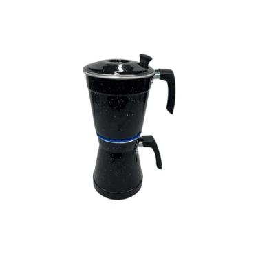 Imagem de Cafeteira Alumínio Tipo Italiana, Sifão, Cabo Luxo, 1,0 litro na cor Preta.