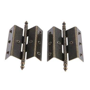 Imagem de 2 pcs Antique Bronze Armário Porta Bagagem Coroa Dobradiça Vintage Jóias Caixa De Madeira Dobradiças 8 Holes Decor Mobiliário Acessórios 55 * 51mm YYDFPIIA