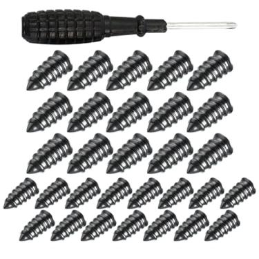 Imagem de Kit de parafusos de plugue de pneu - 30 peças com chave de fenda self-service | Conjunto de plugues de pregos de borracha para pneu plano de caminhão | para motocicleta e trator, assistência na
