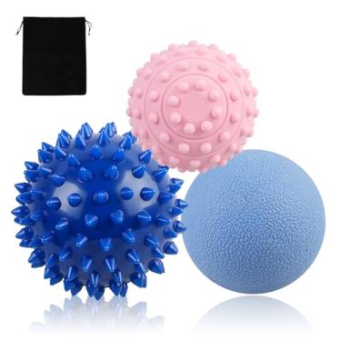 Imagem de WOVTE Conjunto de bolas de lacrosse de massagem para músculos doloridos, ombros, pescoço, costas, pé, corpo, tecido profundo, ponto de gatilho, nós musculares, ioga e liberação miofascial