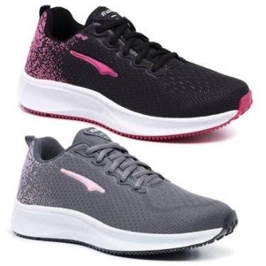 Imagem de Kit 2 Tenis Academia Feminino Caminhada Esportivo Treino Macio-Feminino