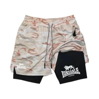 Imagem de Shorts Masculinos 2 Em 1 Para Corrida E Treino Com Compressão, Bolso P