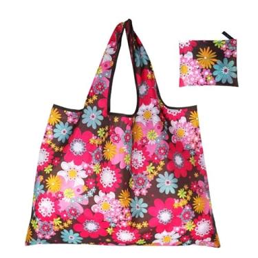 Imagem de Sacola de compras de mercearia reutilizável, bolsa de mão lavável dobrável, capacidade de peso de 15 kg