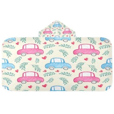 Imagem de CEBUGI Toalha de banho com capuz para carros pequenos para crianças toalha de banho macia absorvente com capuz 127 x 59,7 cm toalha de banho de praia para meninos e meninas