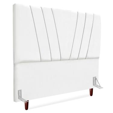 Imagem de Cabeceira Queen 160 Cm Com Frame Belgica Suede Branco Artte Branco