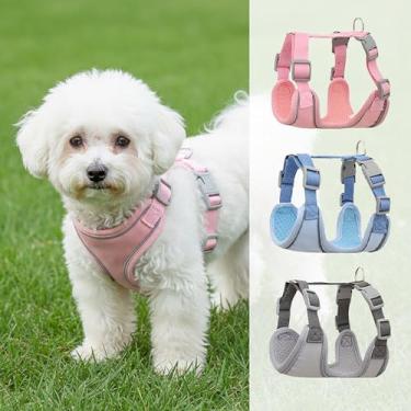 Imagem de Peitoral antipuxão para cães – Peitoral macio e leve, peitoral para animais de estimação, colete ajustável para gatos pequenos e médios, rosa P