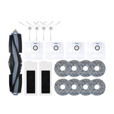Imagem de Escovas principal e laterais + filtro + esfregão + saco de pó, compatível com ECOVACS T20 OMNI/T20e OMNI/T20e/T20 MAX/T20 Pro/T20 PRO PLUS - Acessórios para aspirador robô(19pcs)