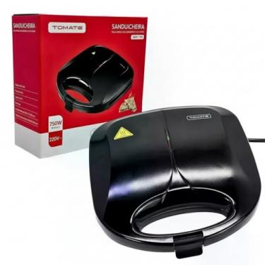 Imagem de Sanduicheira Elétrica Grill Profissional, 750W, 4 Fatias, Antiaderente, Preto, 127V, Modelo JGD-HF219