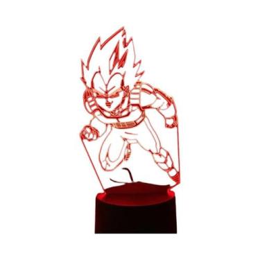 Imagem de Figura De Anime Dragon Ball Z Luminária LED 3D Goku Gohan Vegeta Broly
