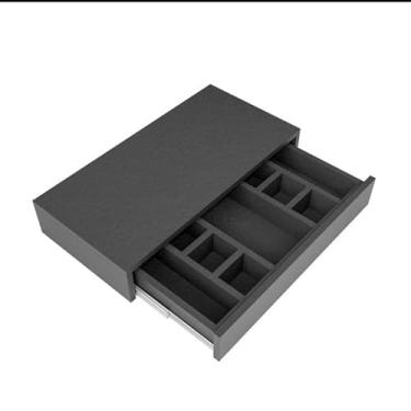 Imagem de Penteadeira De Parede Com Gavetas E Prateleiras – Ideal Para Aplicar Maquiagem, Estilo Closet No Quarto(PRETO)