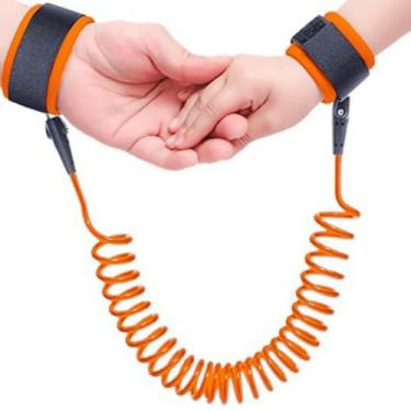 Imagem de Pulseira Guia Infantil de Segurança Anti Perda – 1,5m Extensível com Fio de Aço e Trava Ajustável – Crianças 1 a 8 Ano – Cores sortidas