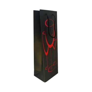 Imagem de Sacola Garrafa Vinho Champagne - Minimalista Vermelha
