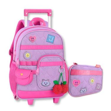 Imagem de Mochila com Estojo Juju Teofilo Kit Escolar Infantil Meninas - Clio St