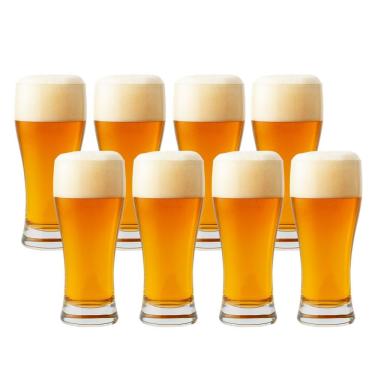 Imagem de Jogo 8 Copo De Cerveja Chopp De Vidro Tulipa Bar Restaurante 315ml Em Casa Tem