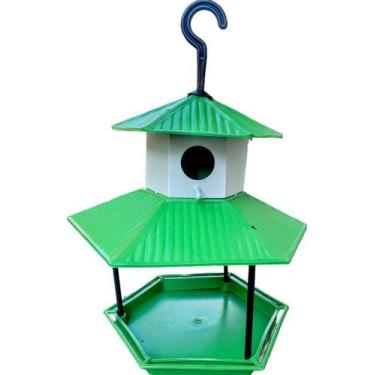 Imagem de Tratador Bebedouro Casinha De Pássaros Livres Viveiro Jardim - Wlplast