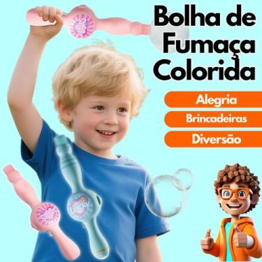 Imagem de Brinquedo Bolha de Sabão e Fumaça Infantil Bubble Fog Wand Elétrica Po