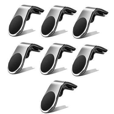 Imagem de Kit 7 Suporte Adaptador Universal De Carro Tipo L Prata