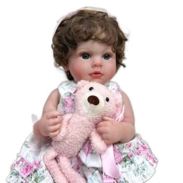 Imagem de Bebê Reborn Menina, Olhos Abertos, Cabelo Implantado Fio A Fio, Realista.