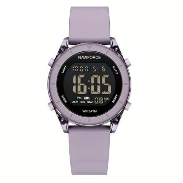 Imagem de Relógio De Pulso Digital Feminino Lcd Tela Pulseira De Silicone 3atm Roxo