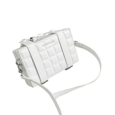 Imagem de Bolsa tiracolo pequena para mulheres bolsa de telefone com alça ajustável mini capa de telefone transversal para uso diário, Branca_19 cm x 12 cm x 5 cm, One Size