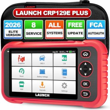Imagem de LAUNCH Scanner CRP129E Plus OBD2, ferramenta completa de escaneamento de diagnóstico de sistema completo, atualização vitalícia gratuita, 12 reinicializações de óleo/TPMS/EPB/SAS/BMS/redefinição do