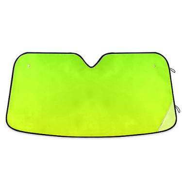 Imagem de Para-brisa gradiente verde amarelo para-sol dobrável, persianas de janela de carro, acessórios de verão para carro