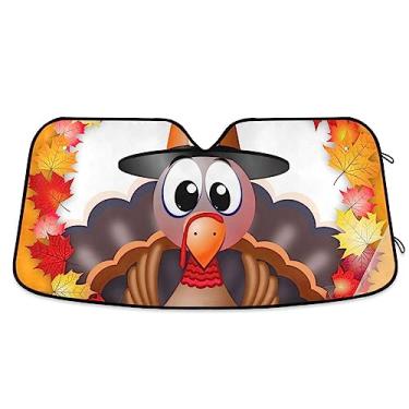Imagem de Pára-brisas de carro ilustração de peru de ação de graças, proteção UV, persiana dobrável para janela de carro, acessórios de verão para carro