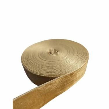 Imagem de FAYADA Fita de veludo cáqui fita de Natal de 10 metros para árvore de Natal, embrulho de presente, buquê de flores, decorações de guirlanda, fabricação de laço, costura (Caqui, 2,5 cm)