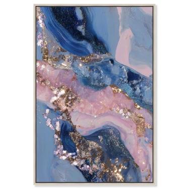 Imagem de Rose Gold Nebula II Impressão em tela rosa decoração de parede por Art Remedy, moldura prata, 50 x 76 cm