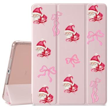 Imagem de VibrantFruitique Linda capa de Natal para iPad (A16) 11ª geração 2025 11 polegadas/10ª geração 2022 10,9 polegadas engraçada Kawaii Papai Noel, porta-lápis, traseira de TPU macio transparente e capa